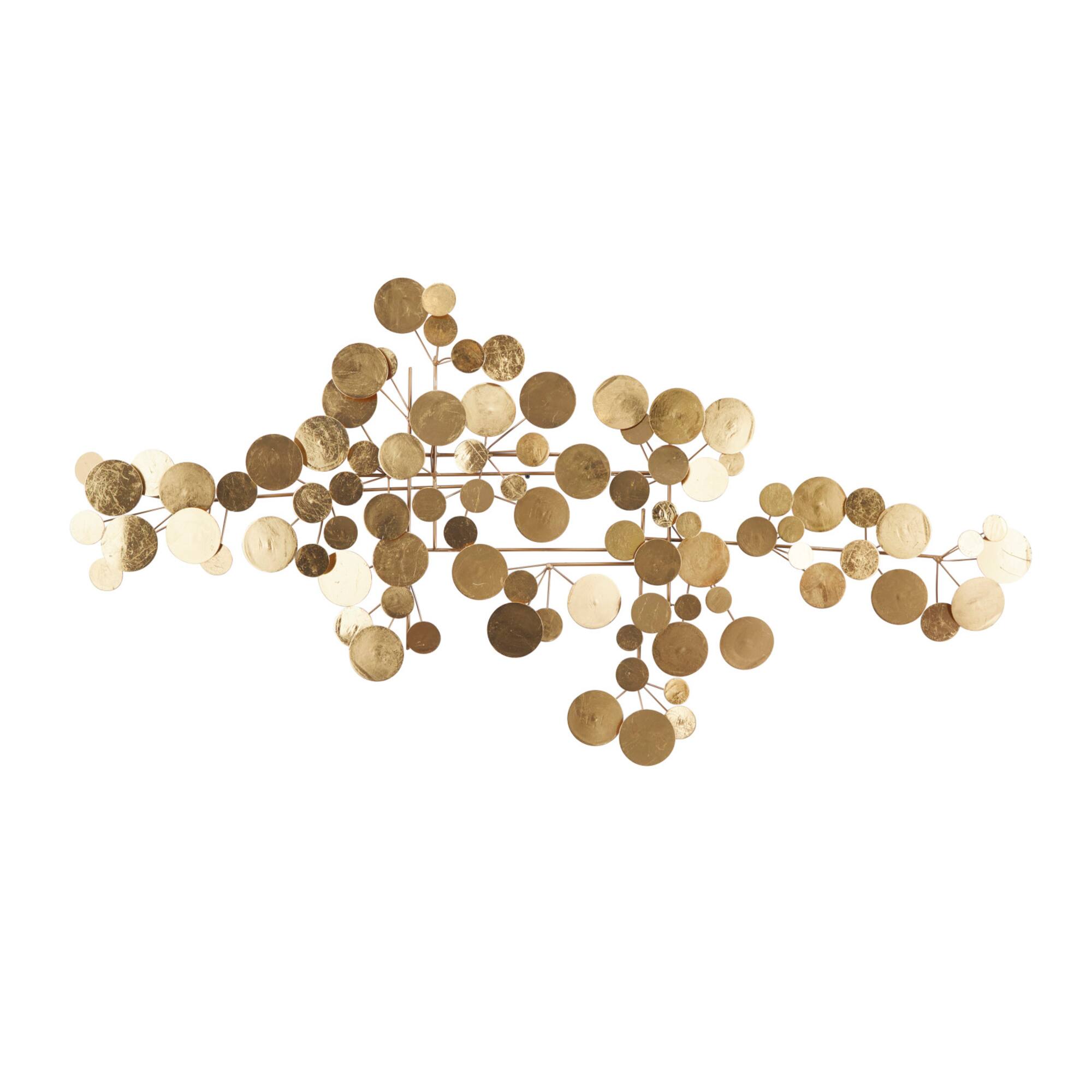 CosmoLiving by Cosmopolitan Gold Metal Contemporary Wall Decor, 31" x 61" x 2"